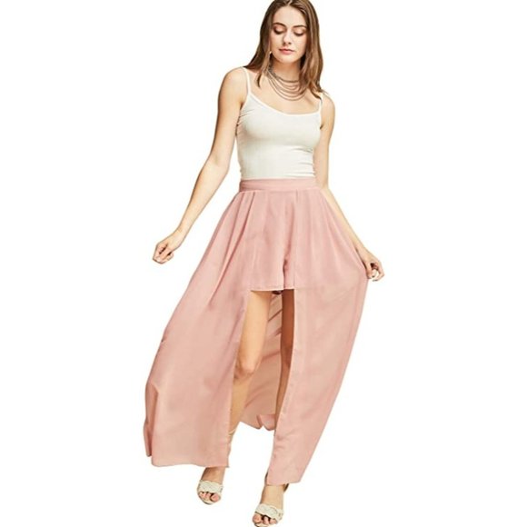 entro Pants - Entro High Waisted Maxi Shorts, Pink
